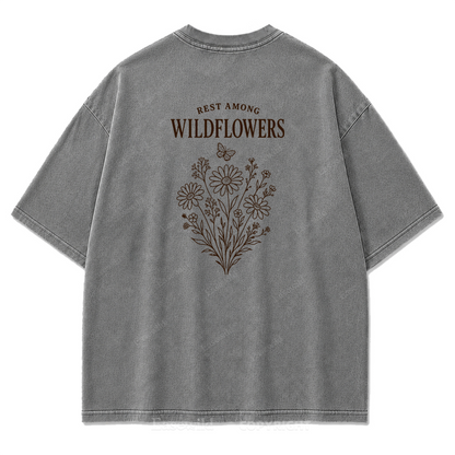T-Shirt mit Wildblumen-Grafikdruck „Rest Among Wildflowers“