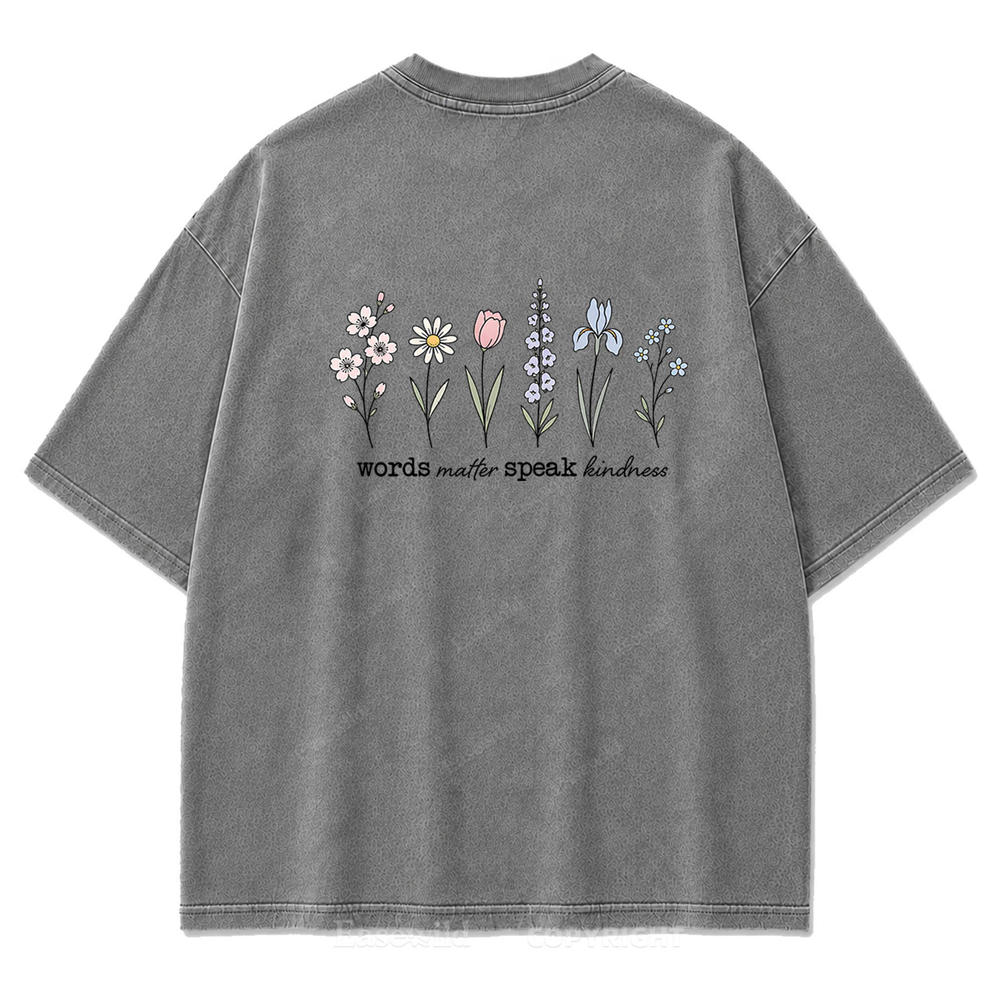 Worte zählen, sprich Freundlichkeit, T-Shirt mit Waschung