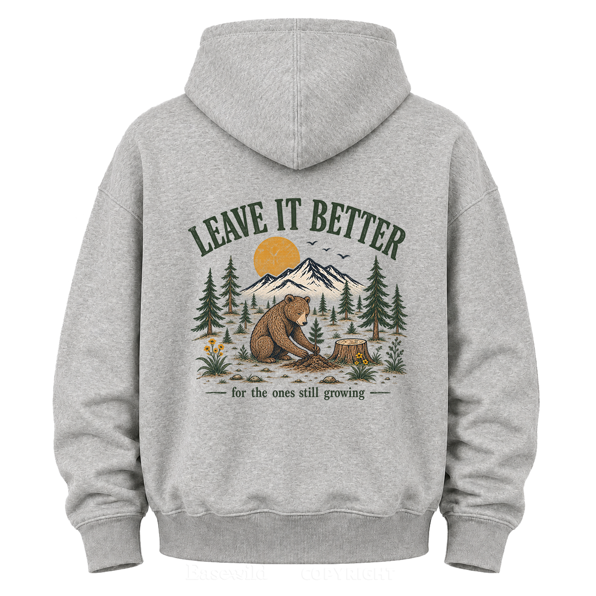 Leave It Better – Vintage Bear & Mountain Graphic Hoodie