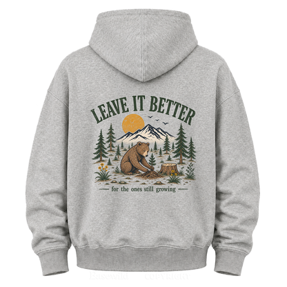 Leave It Better – Vintage Bear & Mountain Graphic Hoodie