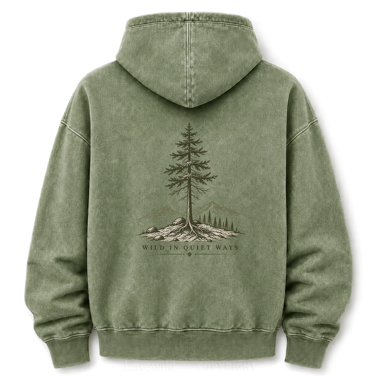 Wild in Quiet Ways Vintage Pine Washed Graphic Hoodie