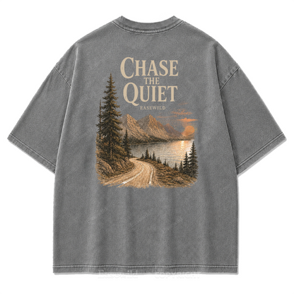Chasing Quiet Lakeside Mountain Washed Print Tee