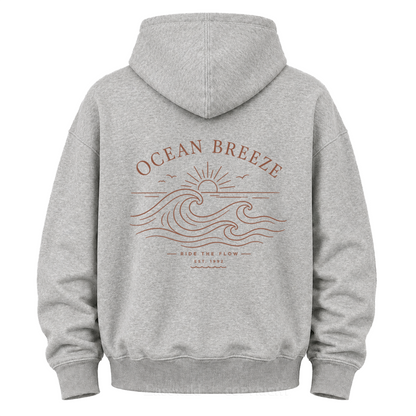 Ocean Breeze Wave Graphic Hoodie