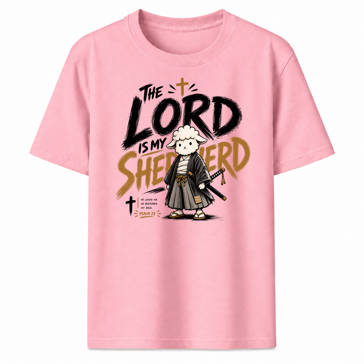 The Lord Is My Shepherd Samurai Lamb Graphic T-Shirt