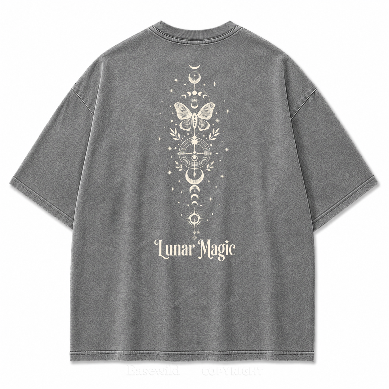 Lunar Magic Celestial Moth Moon‑Phase Graphic Print Tee