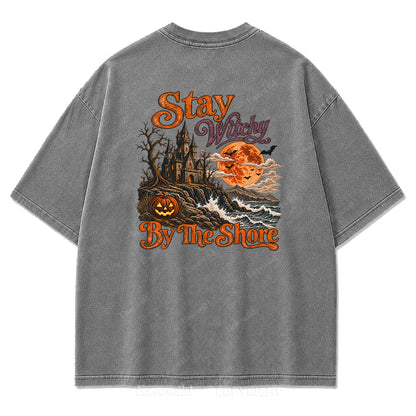 Stay Witchy  Halloween Washed Print Tee