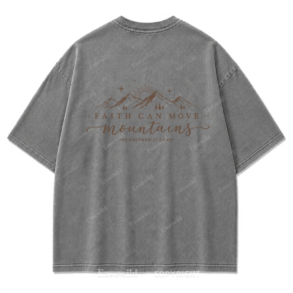 Faith Moves Mountains Washed Print Tee