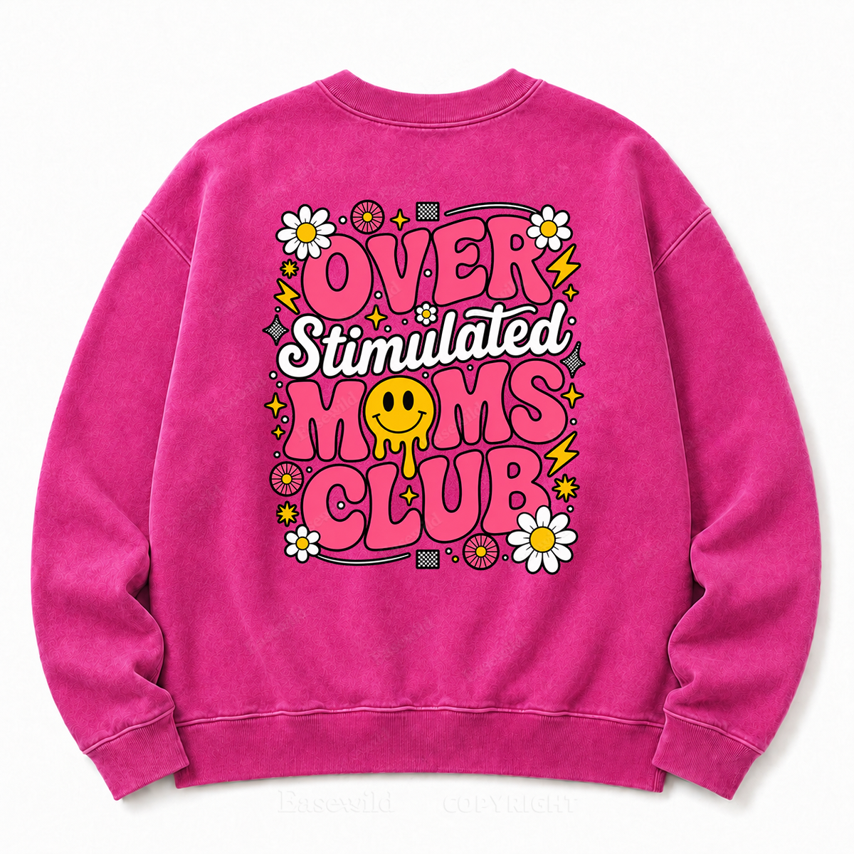 Overstimulated Moms Club Washed Graphic Sweatshirt