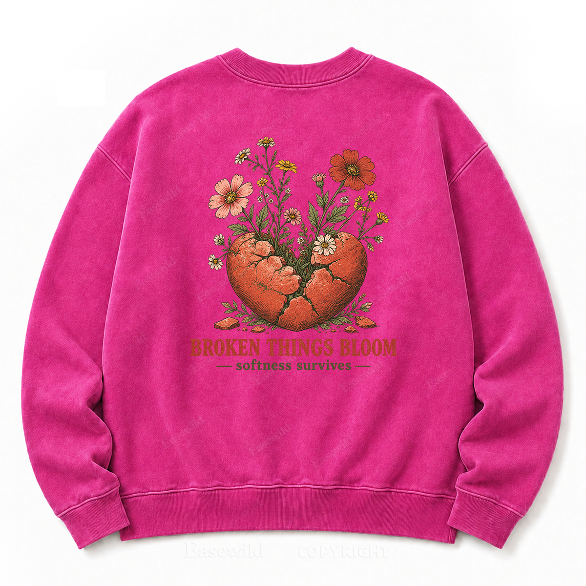 Bloom Through Broken Washed Sweatshirts
