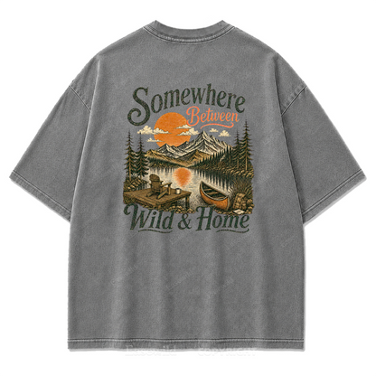 Somewhere Between Wild & Home Washed Print Tee