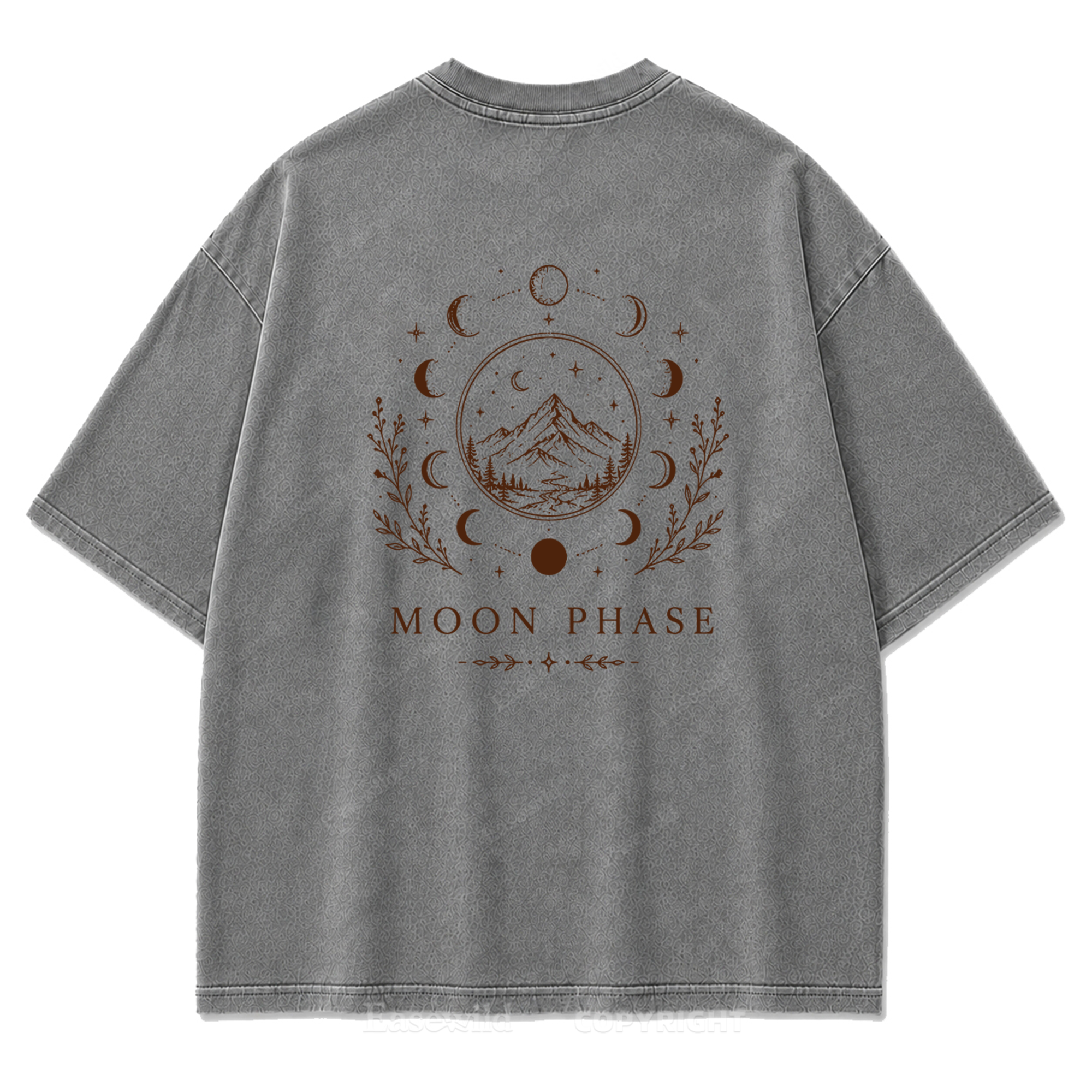 Moon Phase Mountain Washed Print Tee