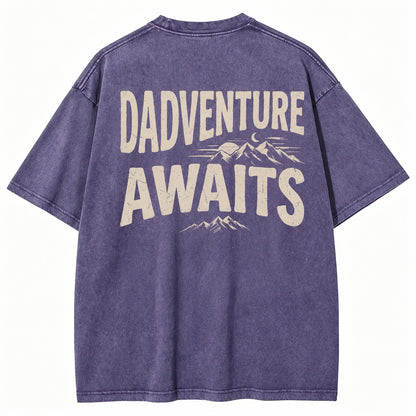 Adventure Begins With Dad Washed T-Shirt