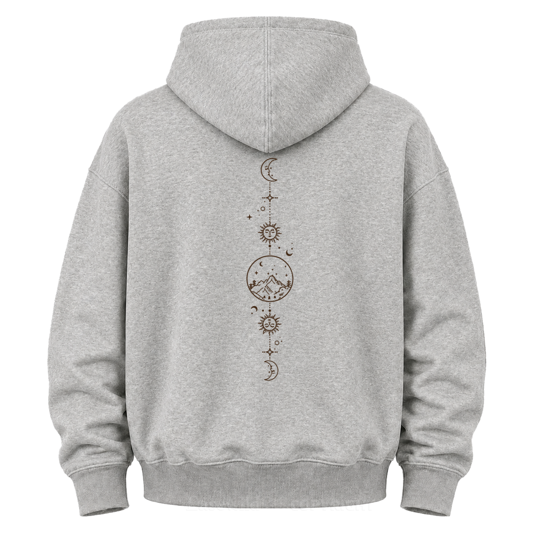 Celestial Mountain Sun & Moon Graphic Hoodie