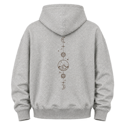 Celestial Mountain Sun & Moon Graphic Hoodie