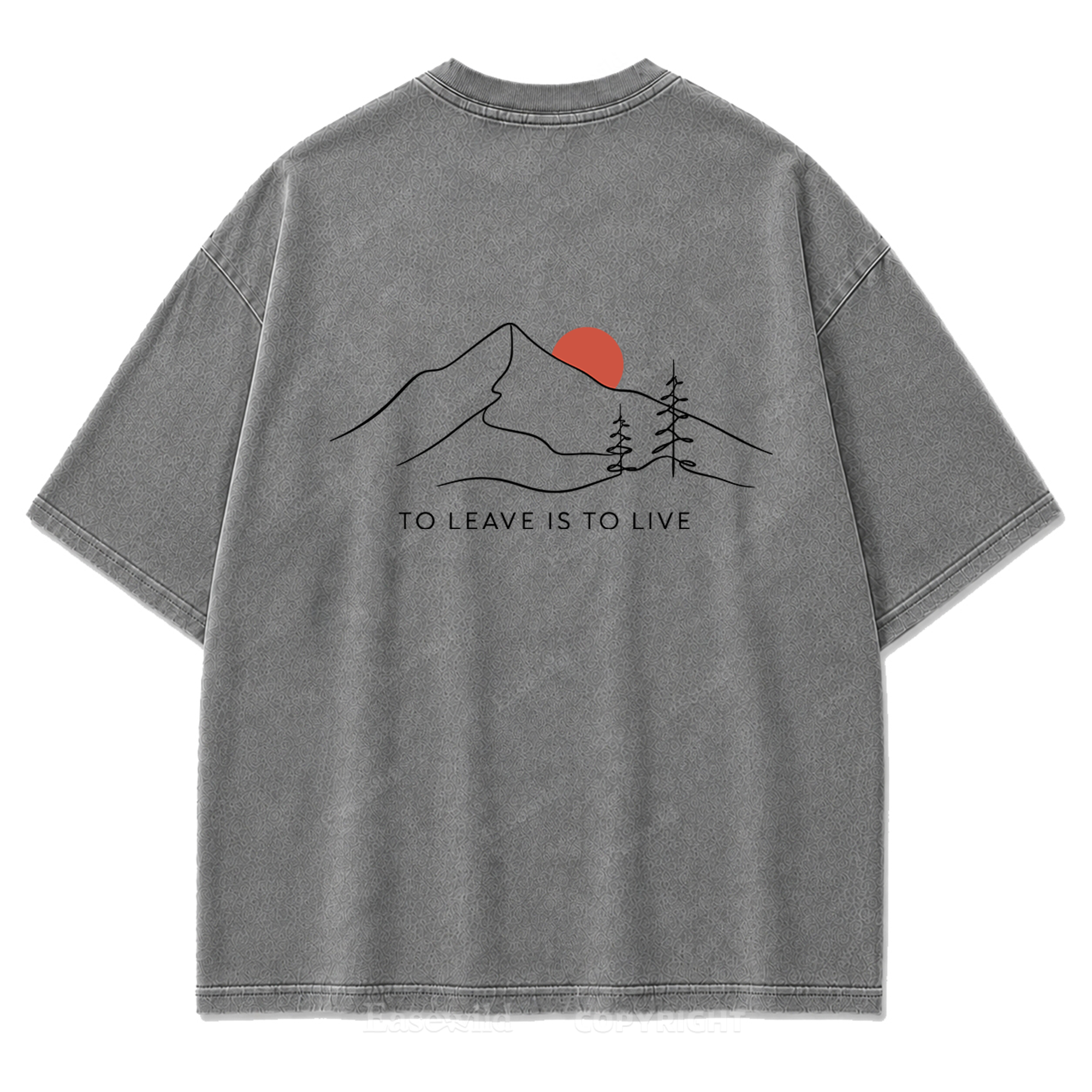 To Leave Is To Live Mountain Graphic Washed T-Shirt