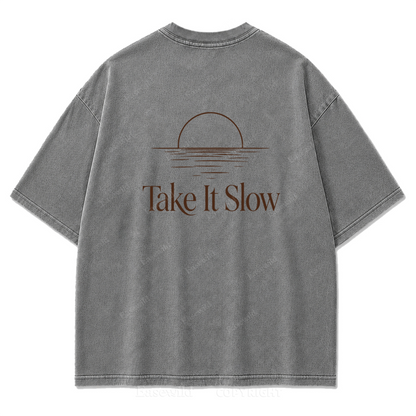 Still Water, Slow Days Washed Print Tee