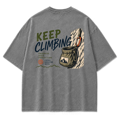 Keep Climbing Rock Climbing Washed Graphic Tee