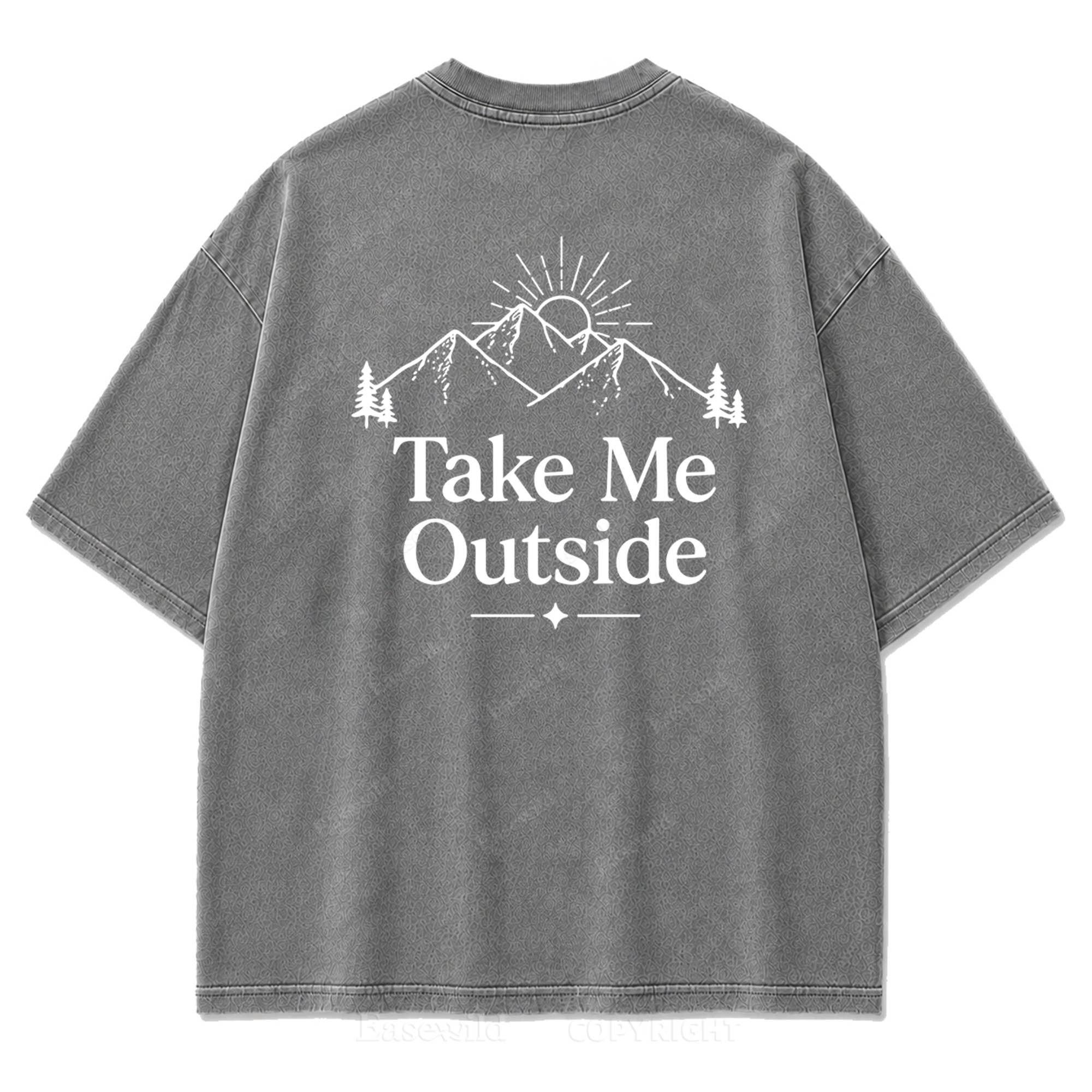 Take Me Outside Minimalist Mountain Washed Print Tee