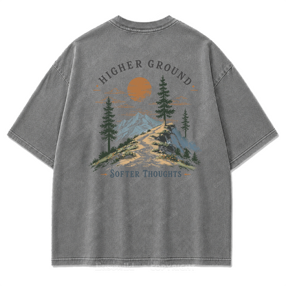 Higher Ground Softer Thoughts Washed Print T-Shirt
