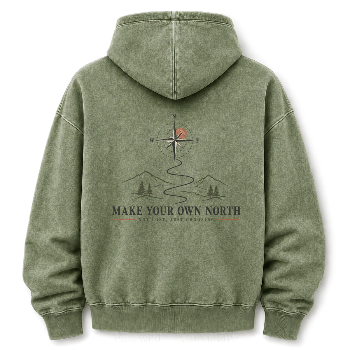 Make Your Own North Mountain Compass Washed Graphic Hoodie