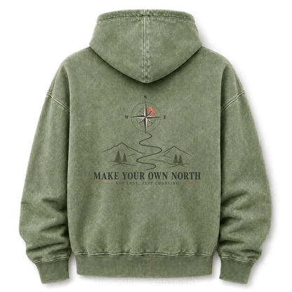 Make Your Own North Mountain Compass Washed Graphic Hoodie