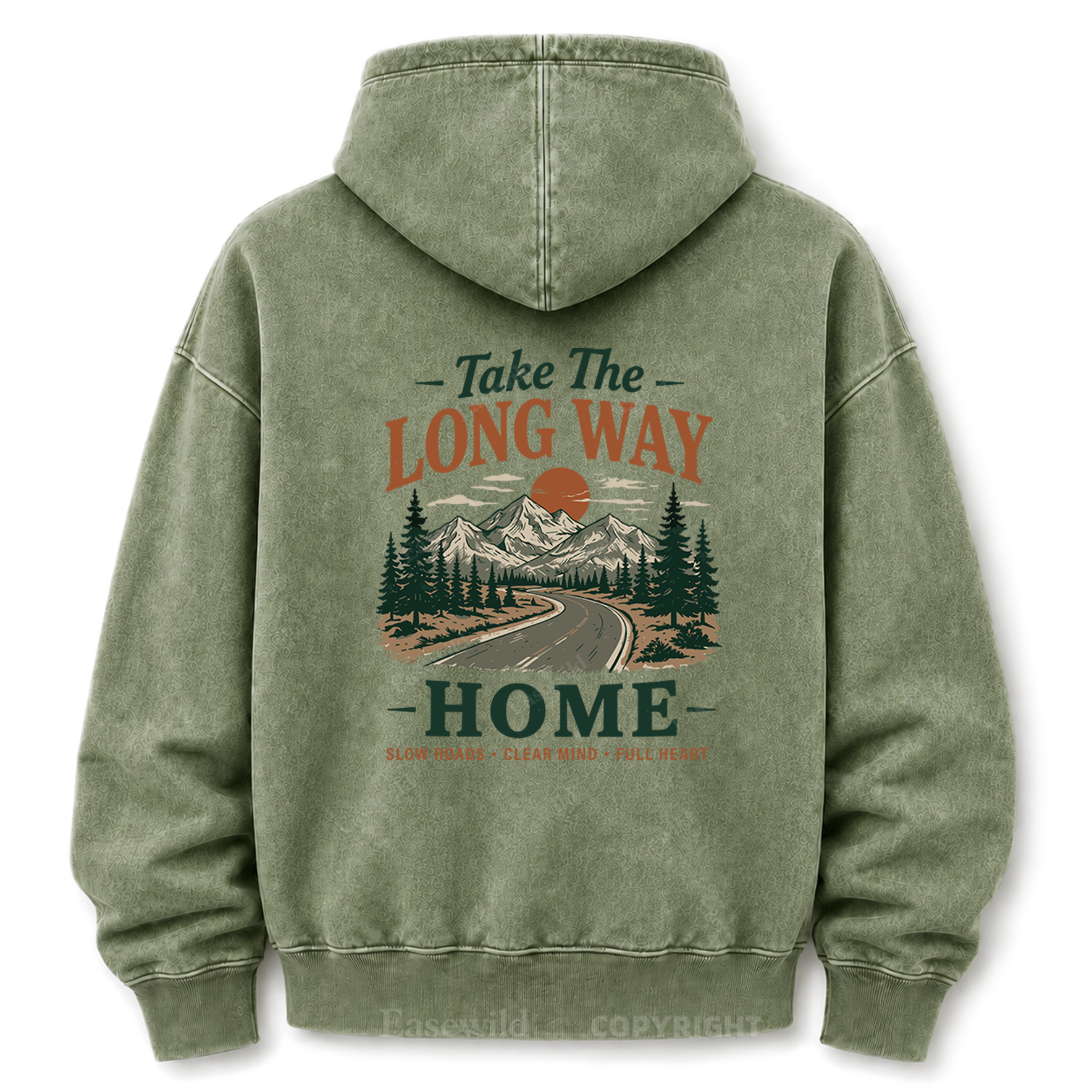 Take the Long Way Home  Washed Graphic Hoodie