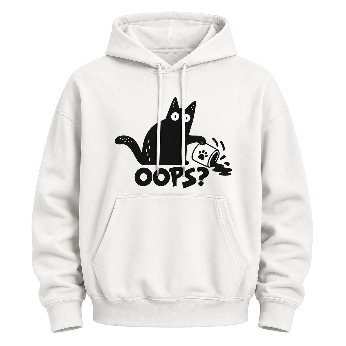 Oops! Clumsy Cat Hoodie – Cute Funny Graphic Sweatshirt