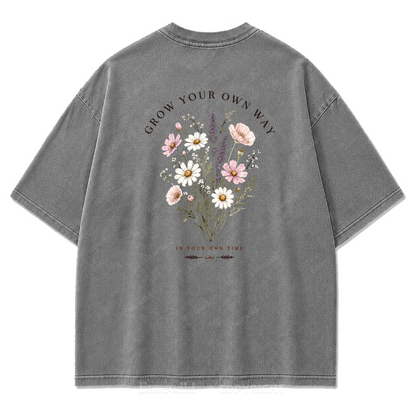 Grow Your Own Way Wildflower Washed Print Tee