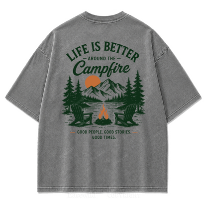 Campfire Evenings Outdoor Washed Print Tee