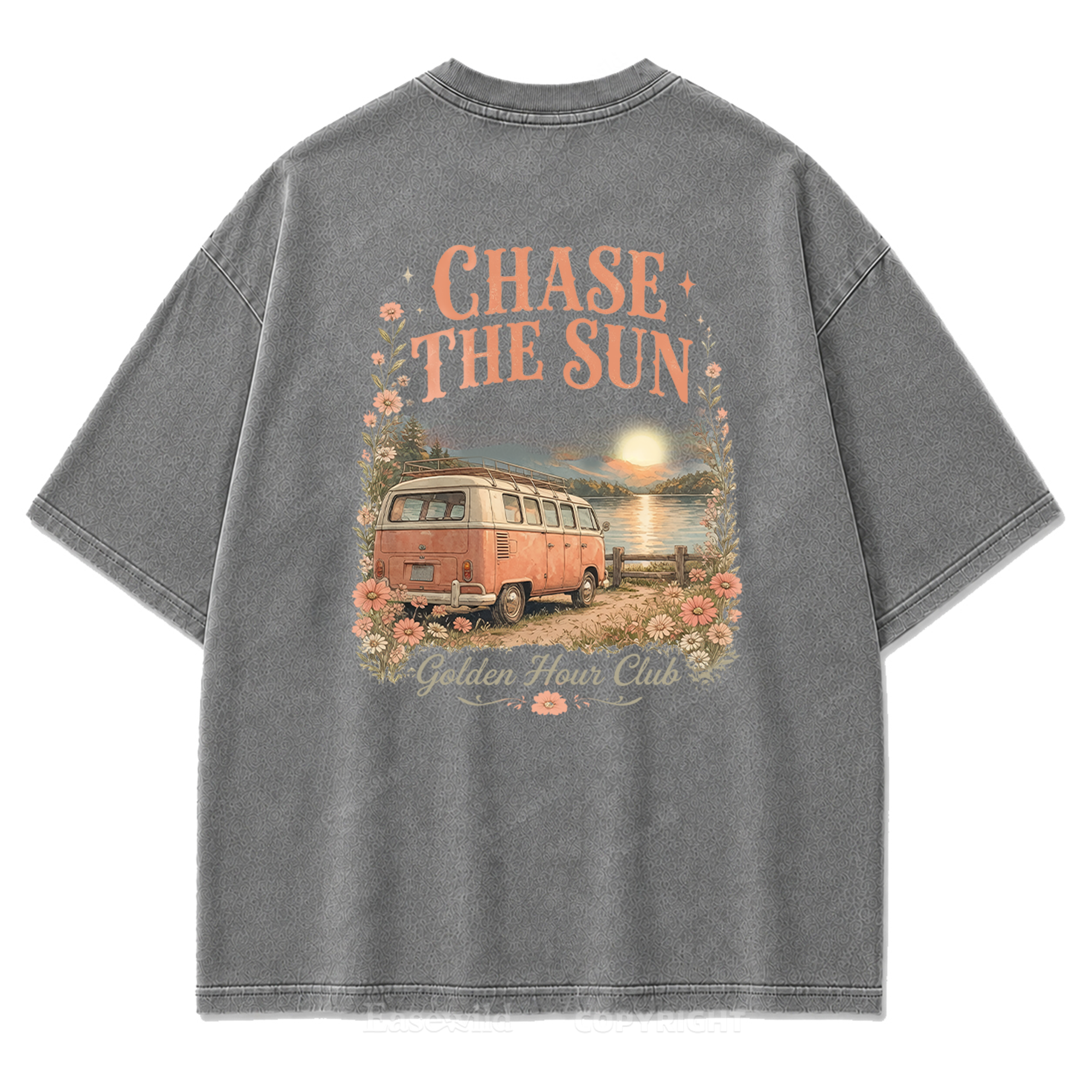 Golden Hour Lakeside Van Washed Print Tee
