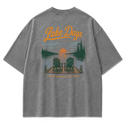 T-Shirt mit gewaschenem Aufdruck: Wo Seetage zu Erinnerungen werden