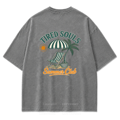 Tired Souls Summer Club Washed Print Tee