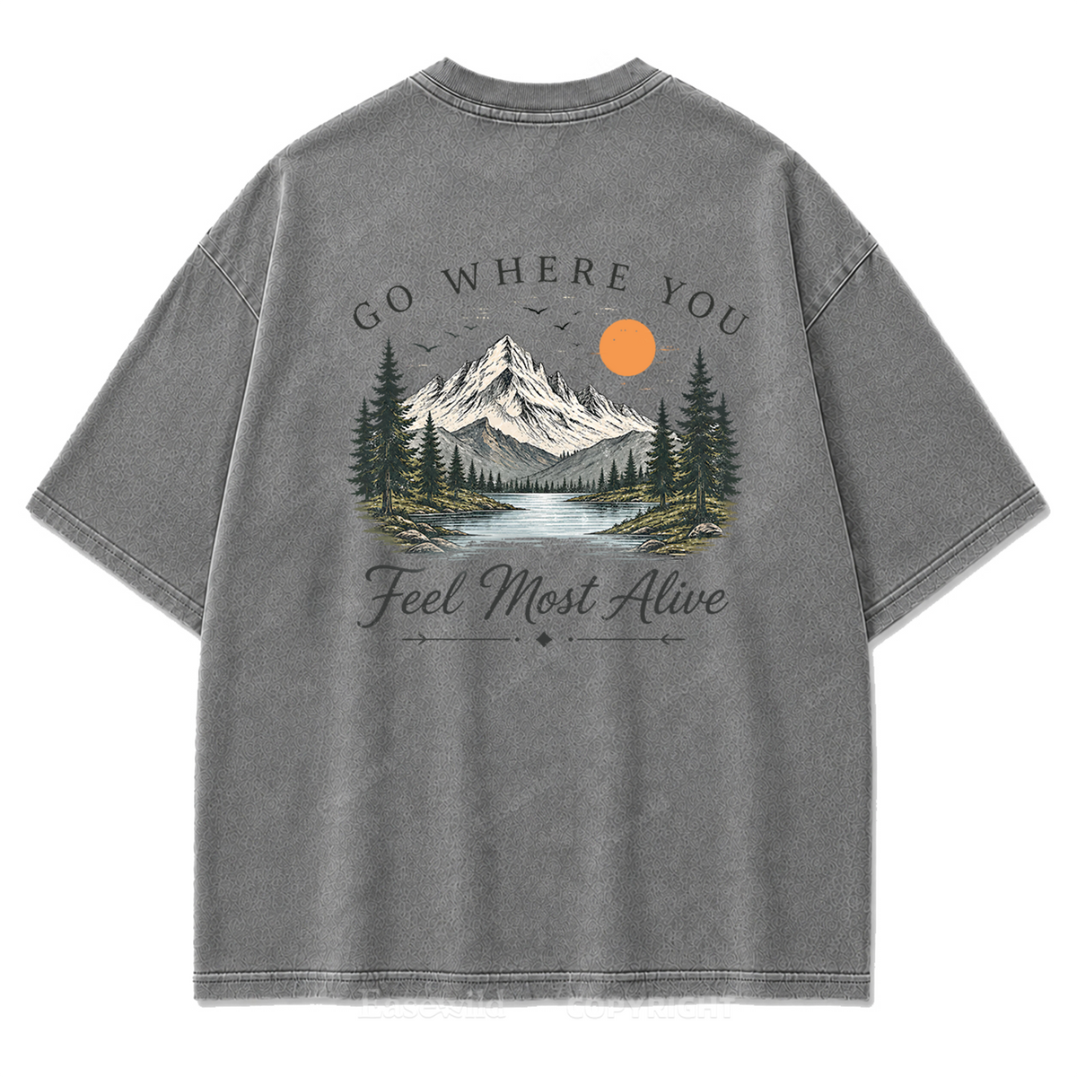 Go Where You Feel Most Alive Lake Washed Print Tee