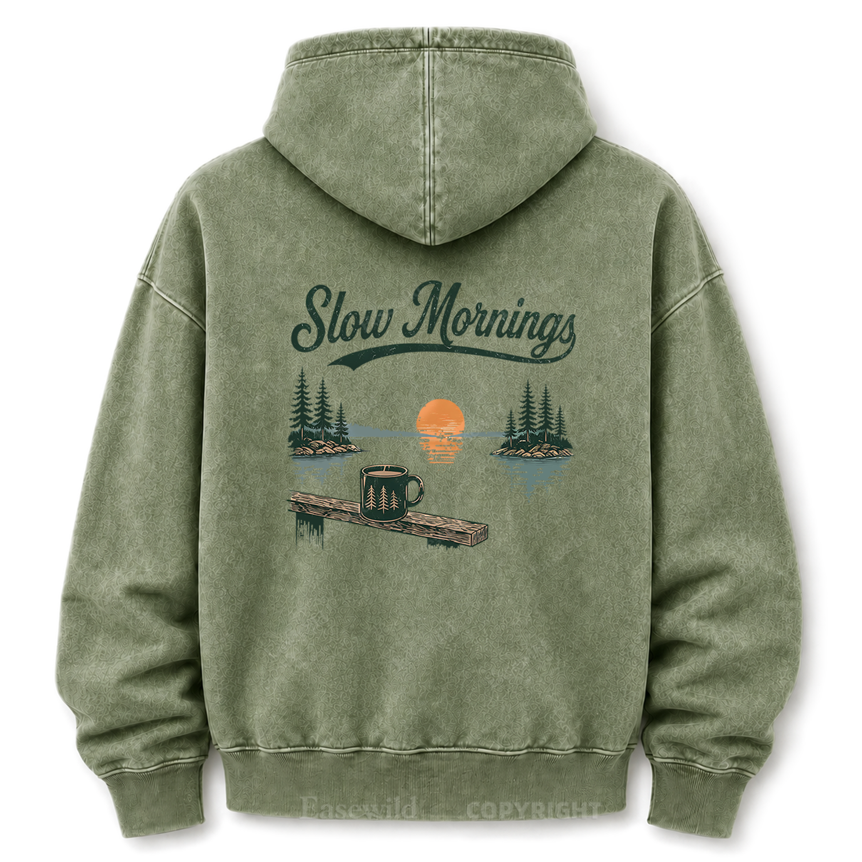 Slow Mornings Lakeside Washed Grafik-Hoodie