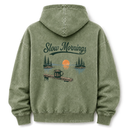 Slow Mornings Lakeside Washed Grafik-Hoodie