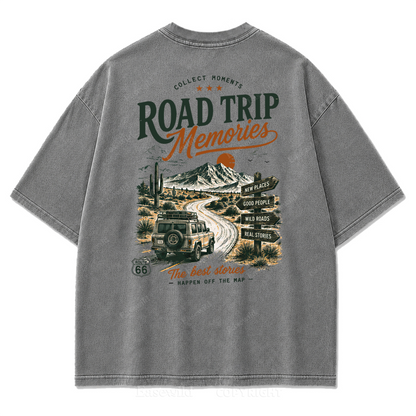 Desert Route Road Trip Washed Print Tee