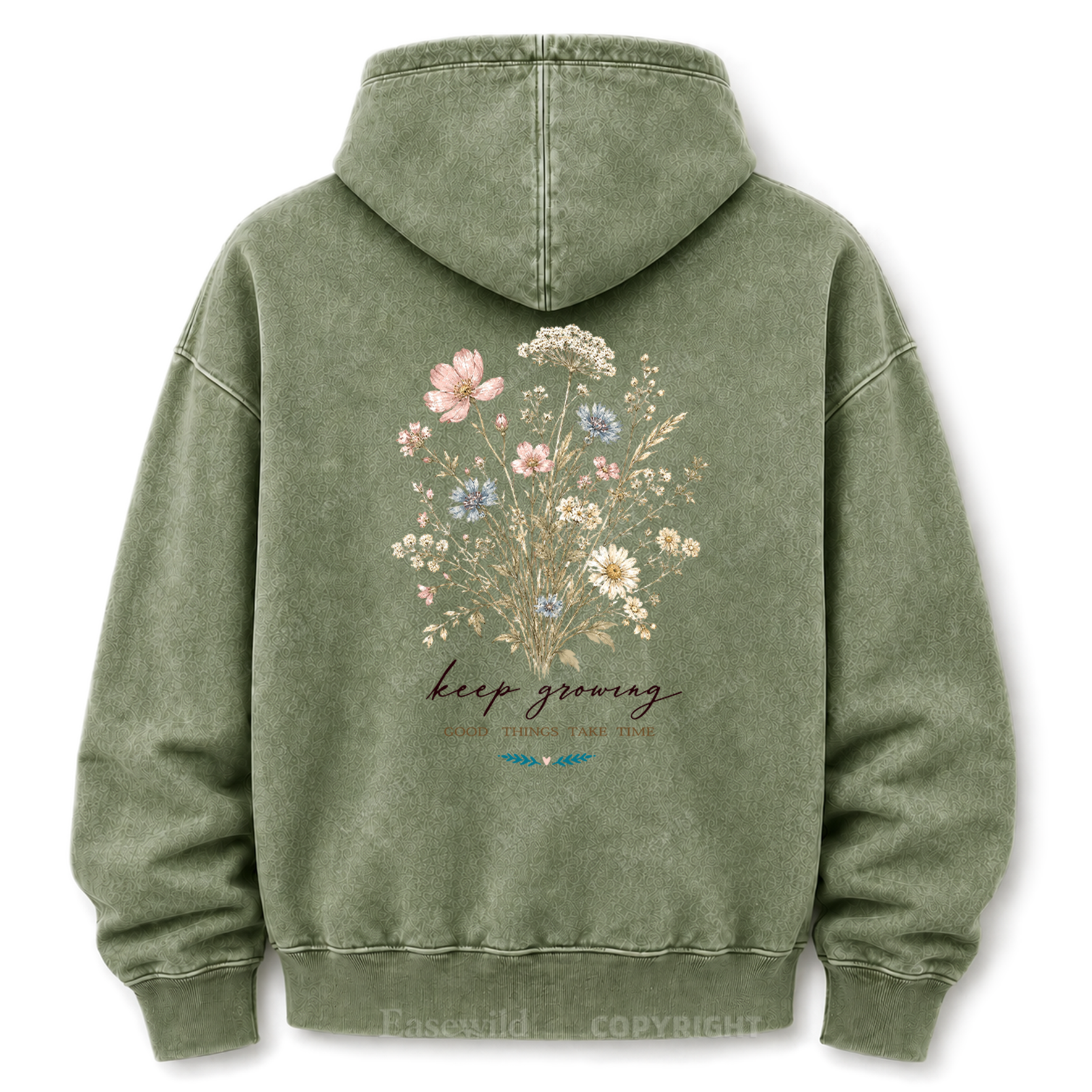 Keep Growing Wildflower Washed Graphic Hoodie