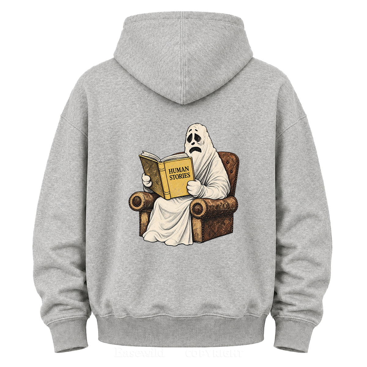 Lonely Ghost Reading Human Stories Graphic Hoodie