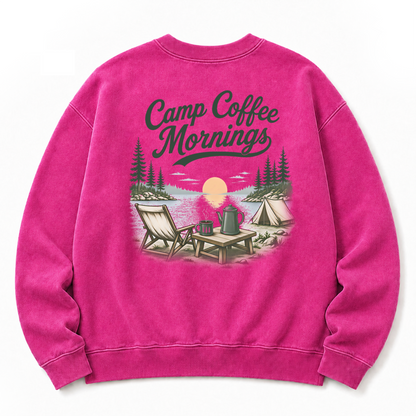 Camp Coffee Mornings Washed Graphic Sweatshirt
