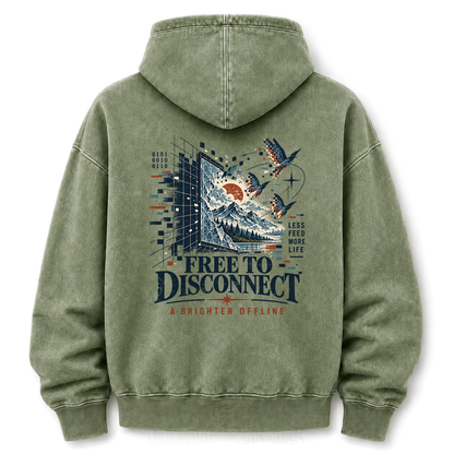 Pixel to Peaks Washed Graphic Hoodie