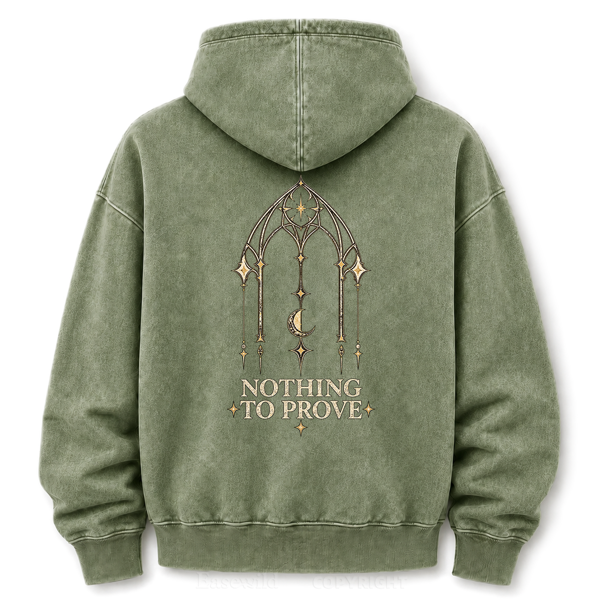 Nothing to Prove Gothic Washed Graphic Hoodie
