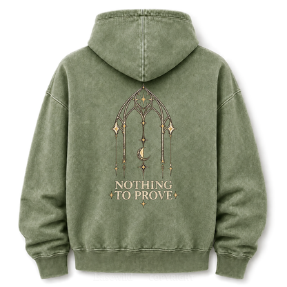 Nothing to Prove Gothic Washed Graphic Hoodie