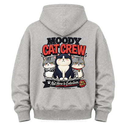 Moody Cat Crew Graphic Hoodie