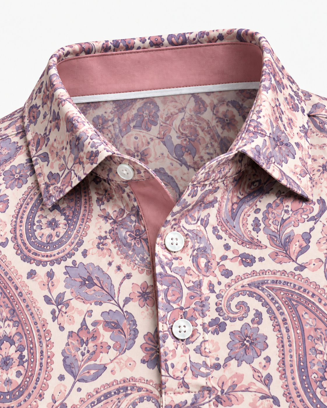 Blush Paisley Golf Polo
