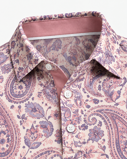 Blush Paisley Golf Polo