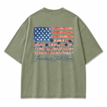 Liberty Bloom Wildflower Flag Graphic T-Shirt