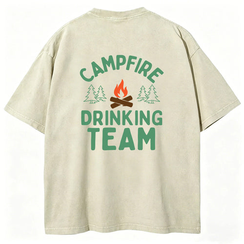 Campfire Drinking Team Washed T-Shirt