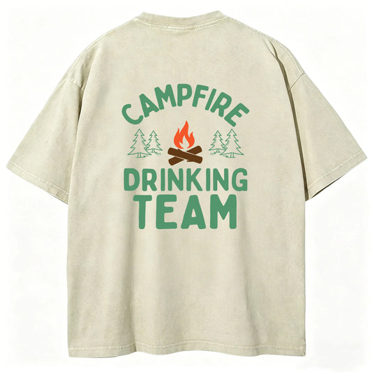 Campfire Drinking Team Washed T-Shirt