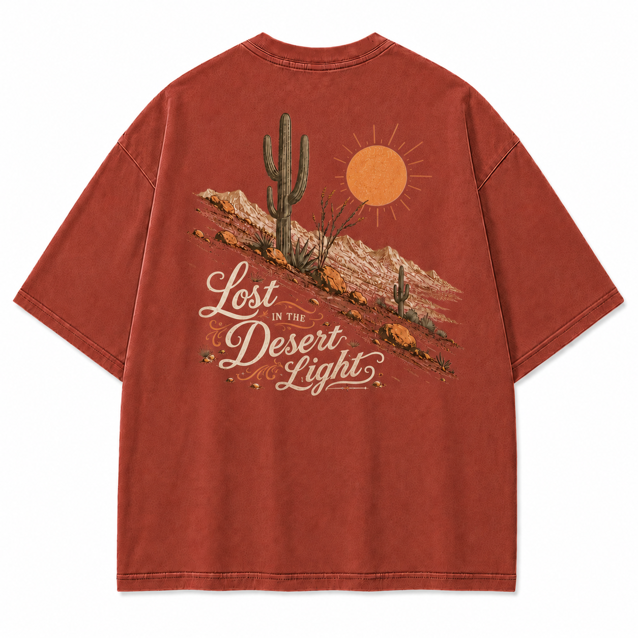 Lost in the Desert Light Cactus Washed Graphic T-Shirt