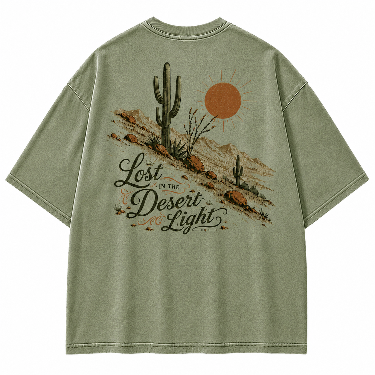 Lost in the Desert Light Cactus Washed Graphic T-Shirt